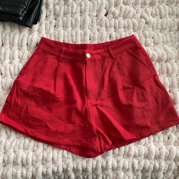 Kendall Lane Red Denim Shorts - Picture 1 of 1